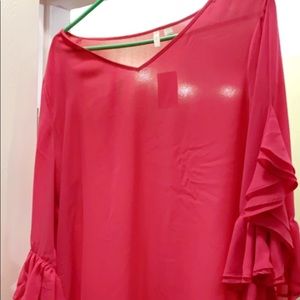 NWT ruffled pink shirt